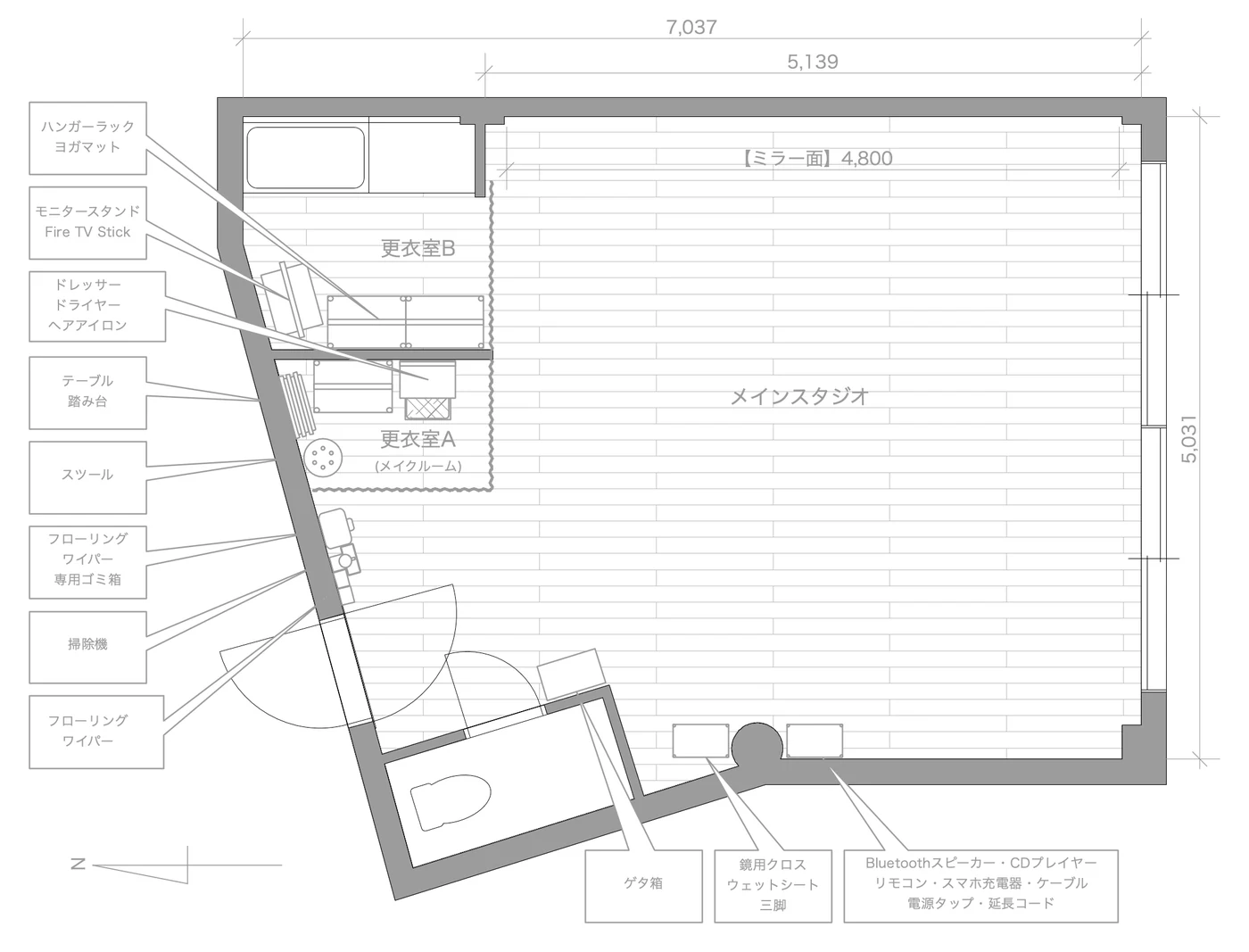 大阪・堺 ダンススタジオの間取り図