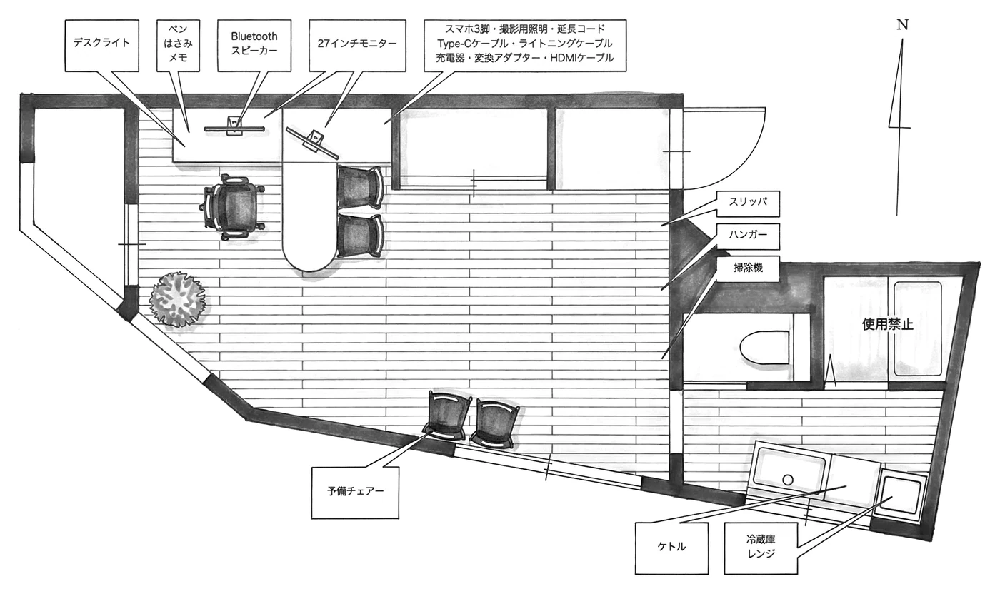 東京・湯島 会議室・作業部屋の間取り図